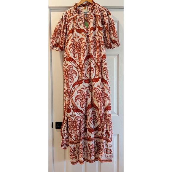 NWT Farm Rio Tropical Cameo Belted Maxi Dress - Picture 6 of 12